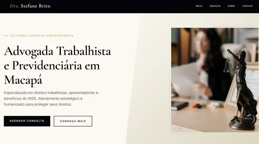 Landing page jurídica desenvolvida com foco em acessibilidade e conversão